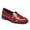 Red, variant on Women Round Toe Monk Strap Lofers Buckle Slip on Low Chunky Heels Daily Work Walking Shoes Size 9.5 Red