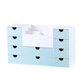 thumbnail image 2 of Caja de almacenamiento con cajón para armario de joyas Yinane multifuncional maquillaje manualidades azul, 2 of 8