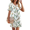 thumbnail image 6 of 1PC Women's Summer Dress with Pockets - V-Neck Loose Fit Casual Straight Dress with Ruffled Short Sleeves, 6 of 10