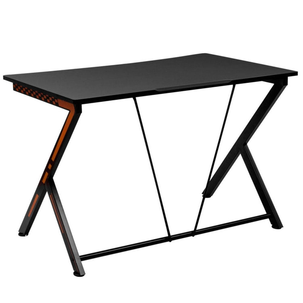 Demi Bonn Modern Ergonomic Study Computer Desk for Small Space, Home Office Desk Gaming Writing Table, Black