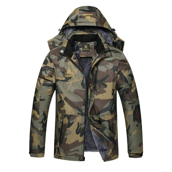 Keevoom Men Waterproof Ski Jacket Winter Snow Coat Windproof Mountain Warm Coat with Hood