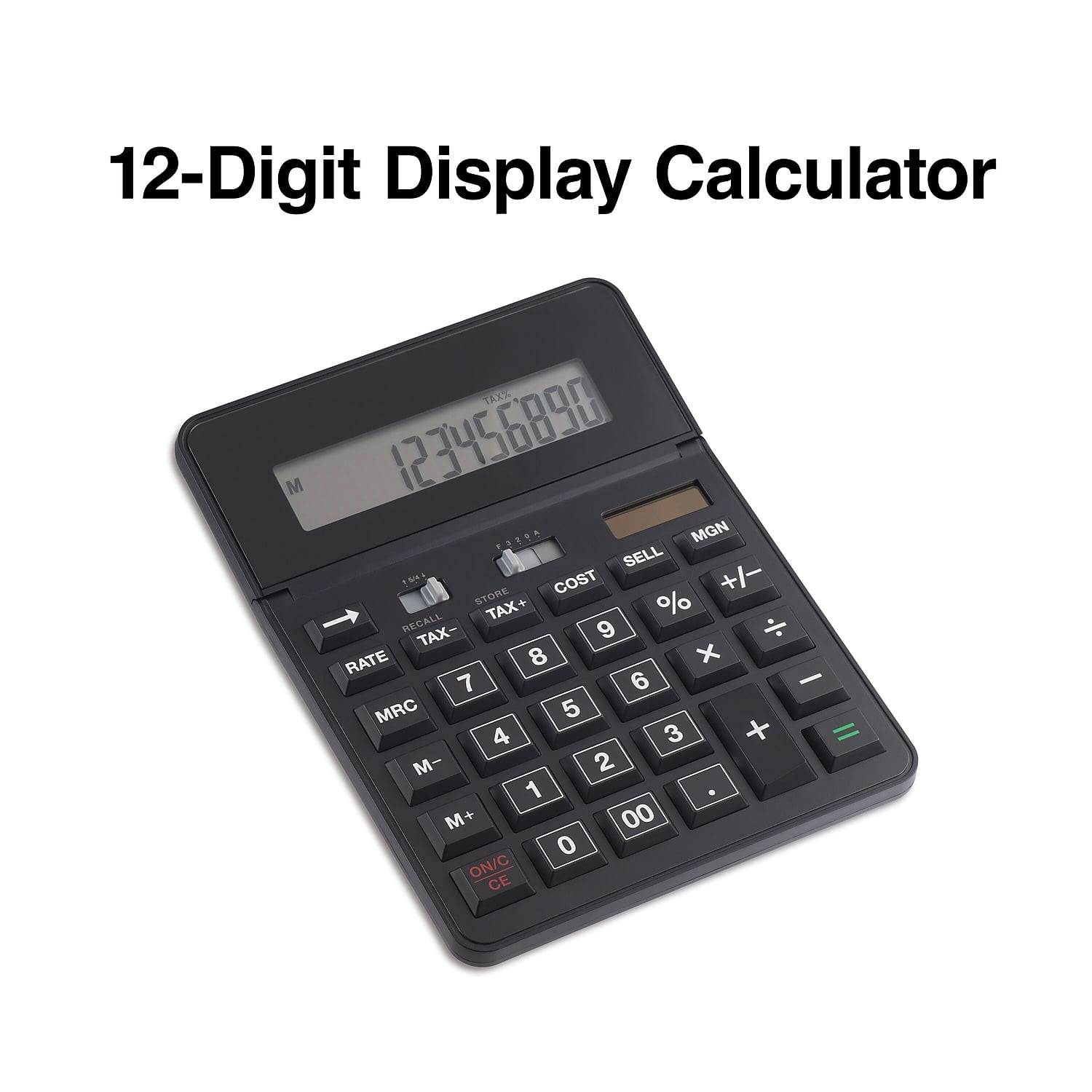Staples 12-Digit Solar and Battery Basic Calculator Black 2/Pack ST290-CCVS