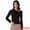 Black, variant on DARING DIVA Women's Asymmetrical Neck Twist Knot Ruched Long Sleeve Top S Beige