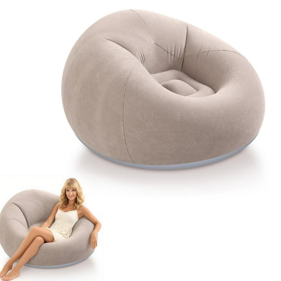 Inflatable Bean Bag Chairs Outdoor Blow up Camping Folding Portable Inflatable Chair for Movie Outdoor Room Bedroom Reading Camping(Coffee)