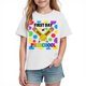 thumbnail image 2 of Blusas y camisas de manga corta con cuello redondo para niños y niñas, camisetas gráficas de manga corta, blusas con estampados bonitos para la temporada escolar., 2 of 9