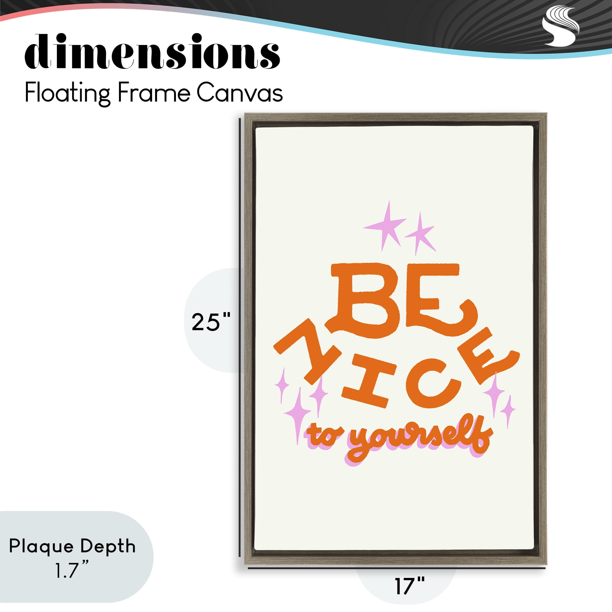 Stupell Industries Be Nice To Yourself Brown Framed Floater Canvas Wall Art, design by Indira Prieto | IndySign