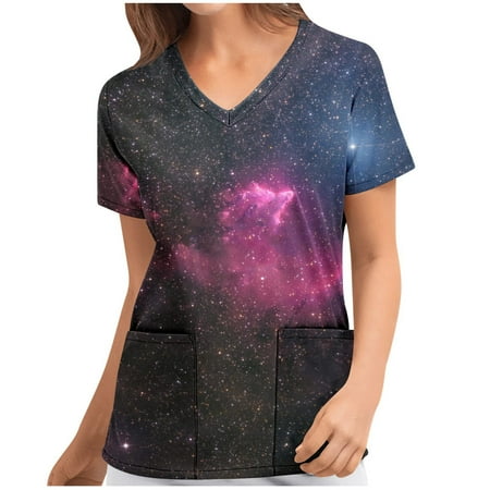 

Corset Top Maternity Shirts Women s Fashion Short Sleeve V-Neck Tops Working Uniform Printing Pocket Blouse Tops Womens Tank Tops Shirts for Women Clearance 2022 Black Crop Top Black L
