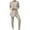 Beige, variant on Meresysid Women's Fall And Winter New Fashion All-match Style Slim Stand Collar Long Sleeve Loose Wide Leg Pants Black