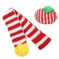 thumbnail image 1 of Pet Scarf Kit, Dog Knitted Hat Set Warm Plush + Hair Ball Adorable With Plush Ball For Cat Dog For Small Medium Large Dogs For Christmas For Pet, 1 of 8
