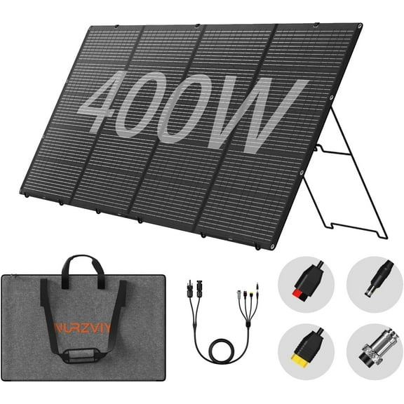 Foldable Solar Panel 400W Lightweight Portable Waterproof with Adjustable Support for RV Campervan