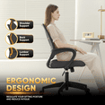 thumbnail image 3 of Magshion Mesh Office Chair Desk Chair, Mid Back Ergonomic Adjustable Height Rolling Swivel Computer Chair with Lumbar Support, Black, 3 of 14