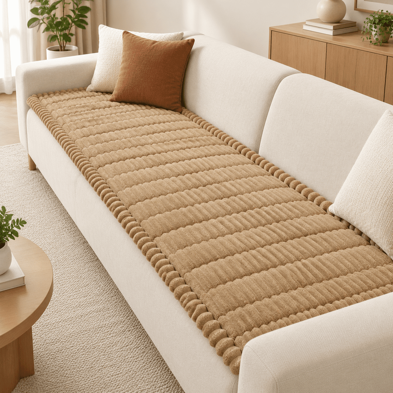 Brown 27.6 X 82.7 Pet Sofa & Chair Protector Washable Non-Slip Soft Cover