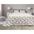 thumbnail image 1 of Shabby Flora Comforter & Sham Bedding Set, Nostalgic Themed Bunch of Magnolia Buds Rococo Poetic Fresh Nature, 3 pcs Duvet Set Microfiber Filling Quilt, 5 Sizes, Green Pink Off White, by Ambesonne, 1 of 4