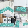 thumbnail image 5 of Turquoise Christmas Tree Pattern Kitchen Rugs Sets Of 2,Anti Fatigue Kitchen Mat Rugs Non Slip Washable,Decorative Kitchen Floor Mats for Kitchen,Sink,Laundry,17"x30"+17"x47", 5 of 7