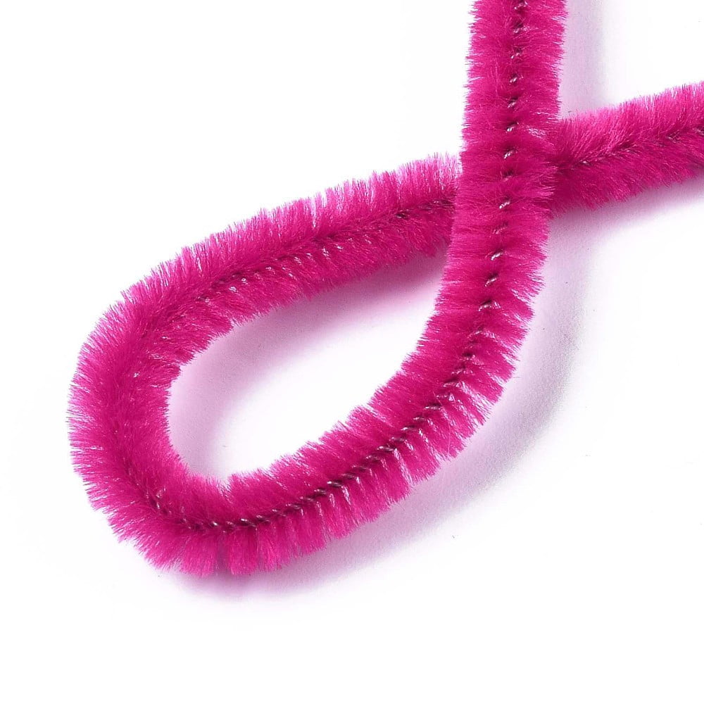 10 bundle 11.8 inch Pipe Cleaners DIY Chenille Stem Tinsel Garland Craft Wire Medium Violet Red 300x5mm