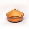 thumbnail image 1 of Clay Biryani Handi With Lid | Pot For Cooking & Serving With Lid 2.5 + 3.5 Liters, Pack Of 2 | Red-Ochre (Gerua), 1 of 5