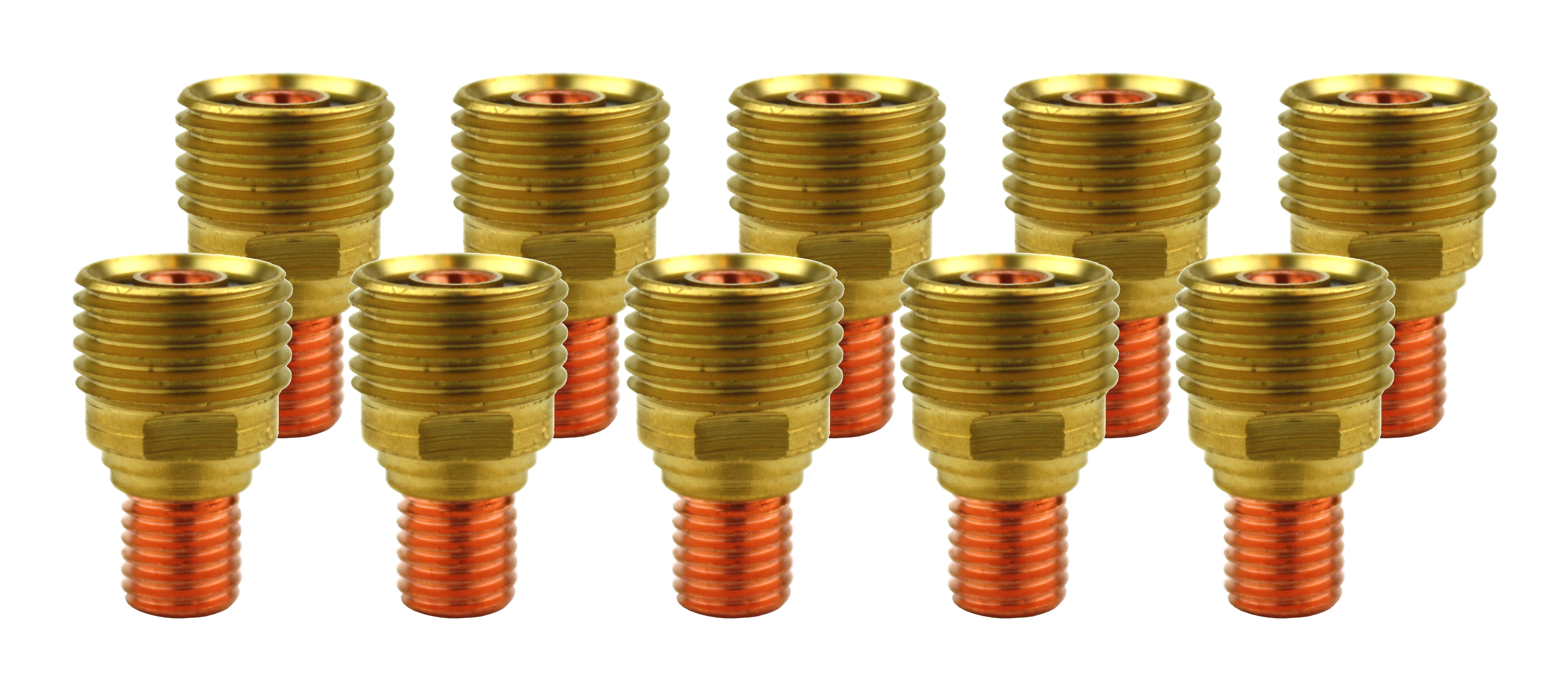 Gas Lens Collet Body for TIG Welding Torches 9/20/25 .040" (1.0mm) Model 45V42 (10 PACK