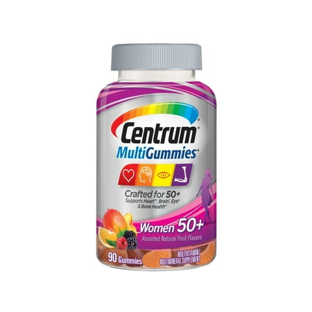 Centrum Multigummies Multivitamin for Women 50 Plus Gummies, Fruit, 90 Ct