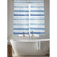 thumbnail image 5 of Blue Stripes Sheer Curtains 2 Panels Set Abstract Watercolor Gradient Blue White Stripes Sheer Window Curtains Light Filtering Rod Pocket Voile Drapes for Bedroom Living Room 52"x63", 5 of 8