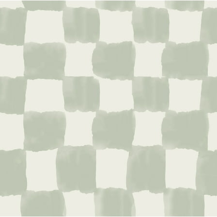 Mr. Kate Tess Watercolor Checker Sage Green Peel and Stick Wallpaper
