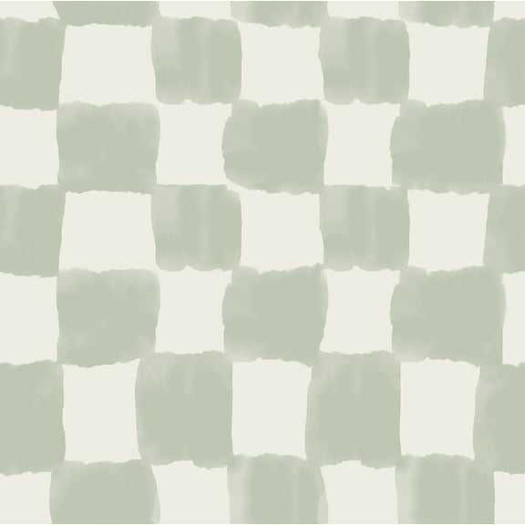 Mr. Kate Tess Watercolor Checker Sage Green Peel and Stick Wallpaper
