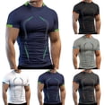 thumbnail image 5 of Mens Casual Slim hort Sleeve T-shirt Undershirt Blouse Muscle Fitness Gym Top, 5 of 11