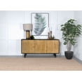 thumbnail image 2 of Aminah 3-door Wood Accent Cabinet Natural and Black, 2 of 14