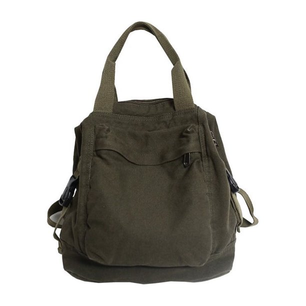 Guardurnaity Mochila de lona, organizador de bolsas, mochila de gran capacidad, mochila Retro, bolso de compras informal, bolso de mano, bolso Mochilas Verde