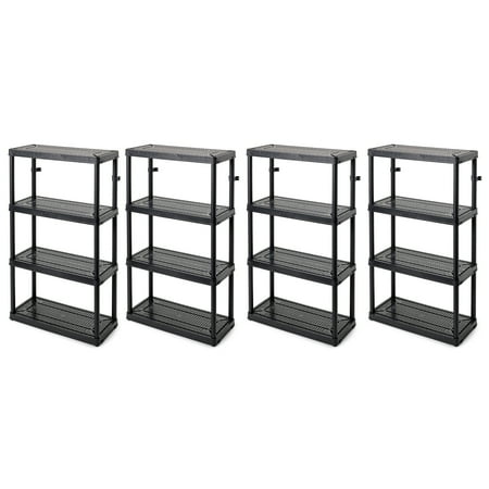 

Gracious Living 4-Shelf Fixed Height Ventilated Rack Black (4 Pack)