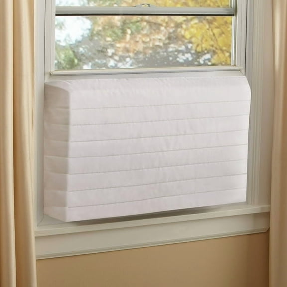 Window Air Conditioner Cover Indoor, Inside AC Unit Cover, Dust-Proof Waterproof Double Insulation with Elastic Strap Cotton Window AC Cover for Winter, 17Lx13Hx3D inches