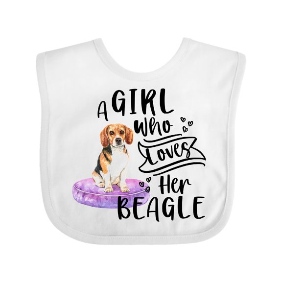 Inktastic A Girl Who Loves Her Beagle Boys or Girls Baby Bib