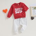 thumbnail image 3 of Gupgi 0-3Y Baby Boy Heart Sweatshirt Elastic Waist Sweatpants 2Pcs Set, 3 of 8