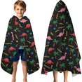 thumbnail image 3 of Pink Dinosaurs Cosmic Stars Hooded Bath Towel，60"x35" for Ages 3 To 12 Kids, Quick Dry Lightweight Soft Microfiber Hood Beach Towel Cover Up for Kids, 3 of 7