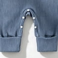 thumbnail image 5 of Splozh Baby Boy Newborn Clothes Baby Boy Long Sleeve Ribbed Romper with Knotted Hat Set Infant Jumpsuit Fall 2 Piece Outfit 0-18 Months Newborn Romper Baby Boy,Blue,12-18 Months, 5 of 7