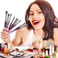 thumbnail image 3 of Juego de 10 brochas de maquillaje para ojos, color morado, con mango de diamante, para sombra de ojos, cosméticos profesionales, herramientas de maquillaje para labios y cejas, 3 of 5