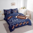 thumbnail image 3 of Homewish Brown Rugby Soccer Bedding Comforter Set 7pcs for Kids, American Football Sports King Bedding Sets, Est Sleep Reversible Bed Sheets, Lightweight Room Decor, 3 of 7