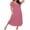 Cherry Red, variant on Long Nightgowns for Women Bamboo Viscose Sleepshirt Short Sleeve Night Gown V Neck House Dress