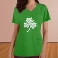 thumbnail image 2 of lcziwo St Patricks Day Scrubs for Women Funny Shamrock Print Tees Shirts Loose Fit Casual V Neck Scrub Tops Summer Vacation Outfits Green XXL Prime Sales of The Day, 2 of 5