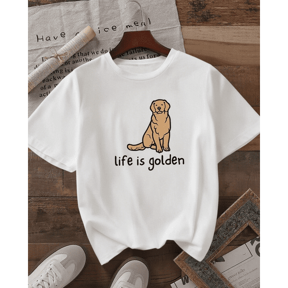 Golden Retriever Mom Gender Neutral T-Shirt, Golden Retriever Mom Sweater, Life Is Gold Shirt, Gift For Dog Lovers, Dog Casual Crewneck T-Shirt