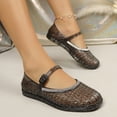 thumbnail image 4 of Samdudou Womens Flats Closed Toe Rhinestone Trim Mary Jane Jelly Shoes Breathable Cutout Design Buckle Strap Dressy Slip On Vacation Outdoor Everyday Sparkly Sandals, 4 of 9