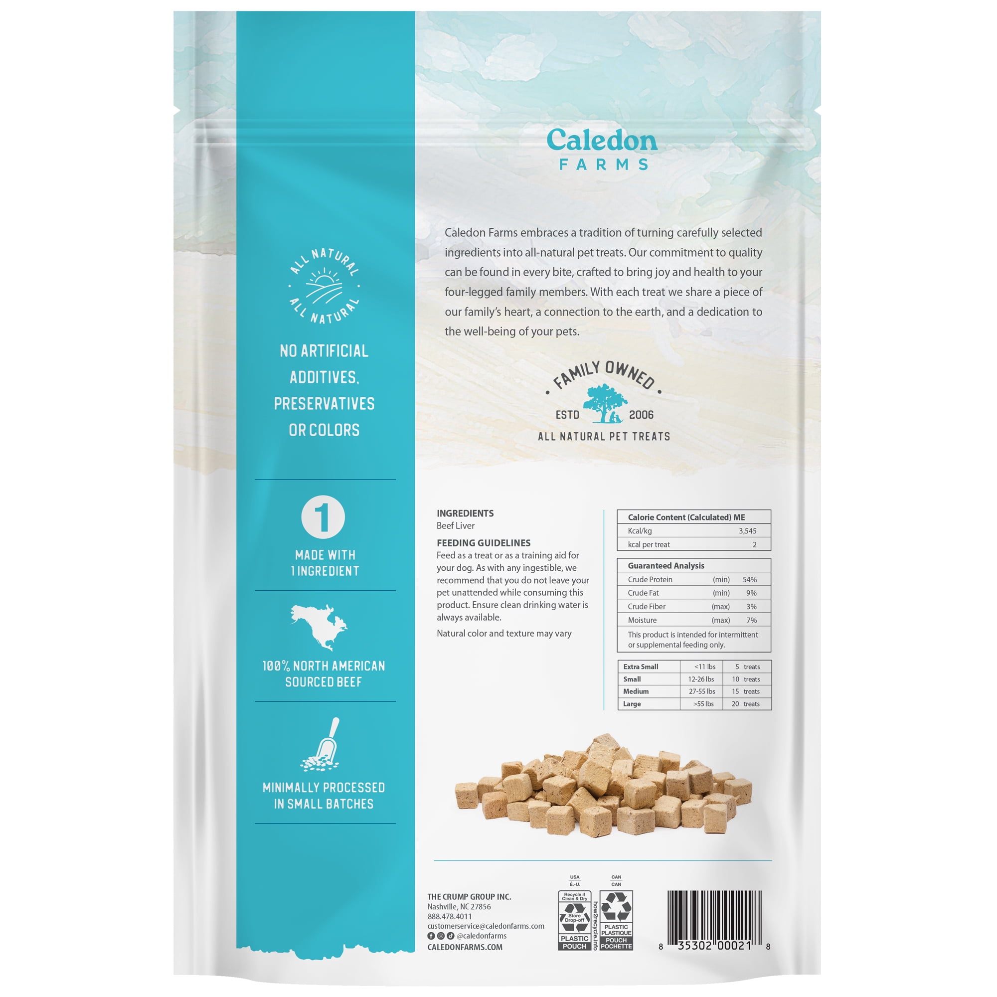(4 pack) Caledon Farms Beef Liver Topper for Dogs, 5.3 oz Bag