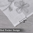 thumbnail image 3 of Sheer Valance Curtain, Floral Embroidered Kitchen Window Treatment Voile Window Valances Rod Pocket, Semi Sheer Bathroom Curtain Windows, 26"Wx30"L,Grey,2 Panels, 3 of 7