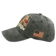 thumbnail image 6 of Minjewel Unisex 250th USA Anniversary Adjustable Hat Patriotic Vintage Baseball Cap Distressed Washed For July 4th Celebration,Army Green, 6 of 7