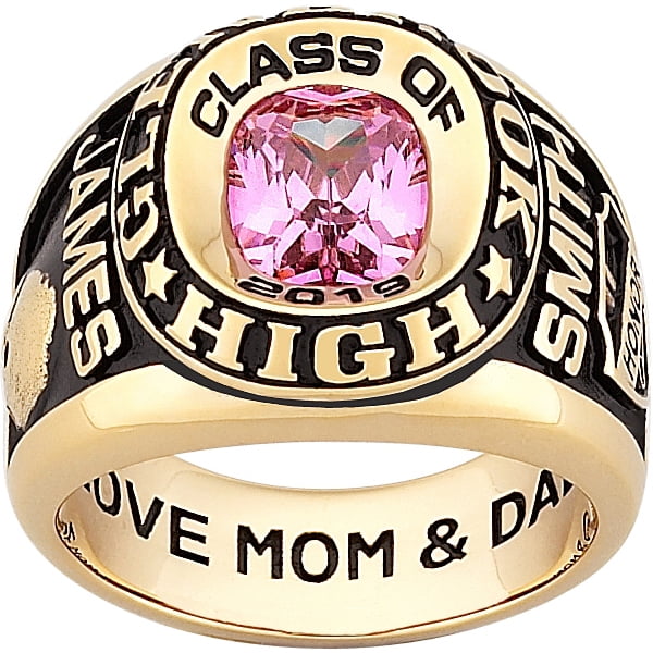 Men's Sterling Silver or 18kt Gold Plated Double Row Class Ring