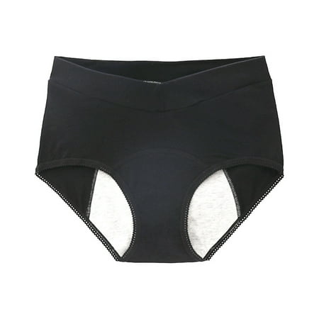 Black XX-Large High Waisted Leak Proof Womens Trunks Underwear Panties Underwear for Women Panties for Women Thong Plus Size Leak Proof Cotton Overnight Underwear Cotton Women