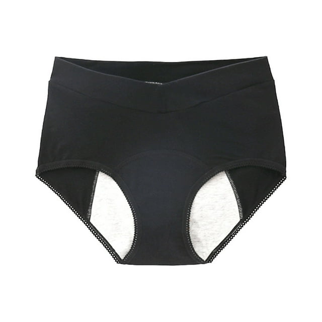 TANGNADE Culottes Menstruelles pour Femmes Taille Haute, Culottes Anti-Fuites en Coton pour la Nuit, Culottes Menstruelles en Coton, Noir