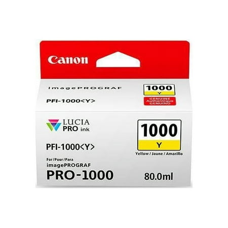 UPC: 0013803261332 | Canon PFI-1000 Y LUCIA PRO Yellow Ink Tank (80ml)