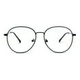 thumbnail image 1 of 90s Large Round Optical Quality Metal Rim Blue Light Flitering Computer Glasses Black, 1 of 4