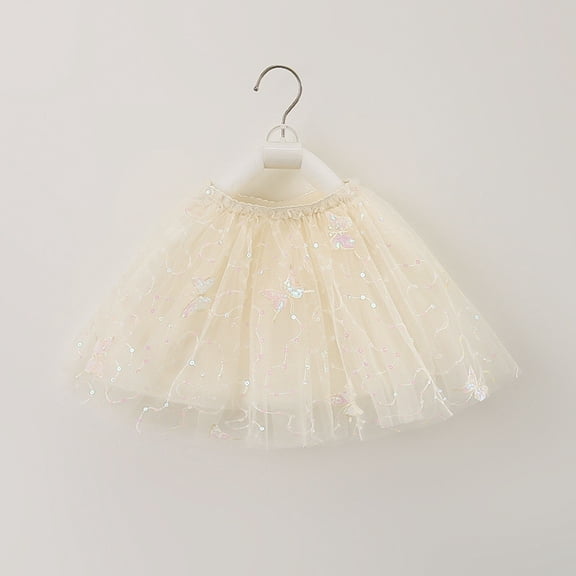 Girls Tutu Skirt Layered Party Dress With Ruffle Hem For Summer Casual
