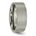 thumbnail image 4 of Titanium Brushed Patterned 8mm Flat Band, 4 of 7